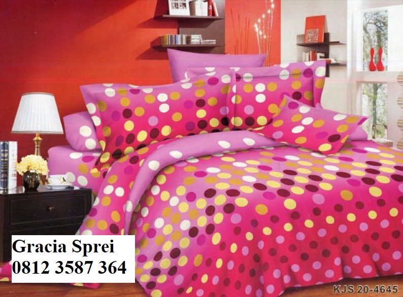 <p>Sprei Disperse Polkadot Pink dengan bahan yang 